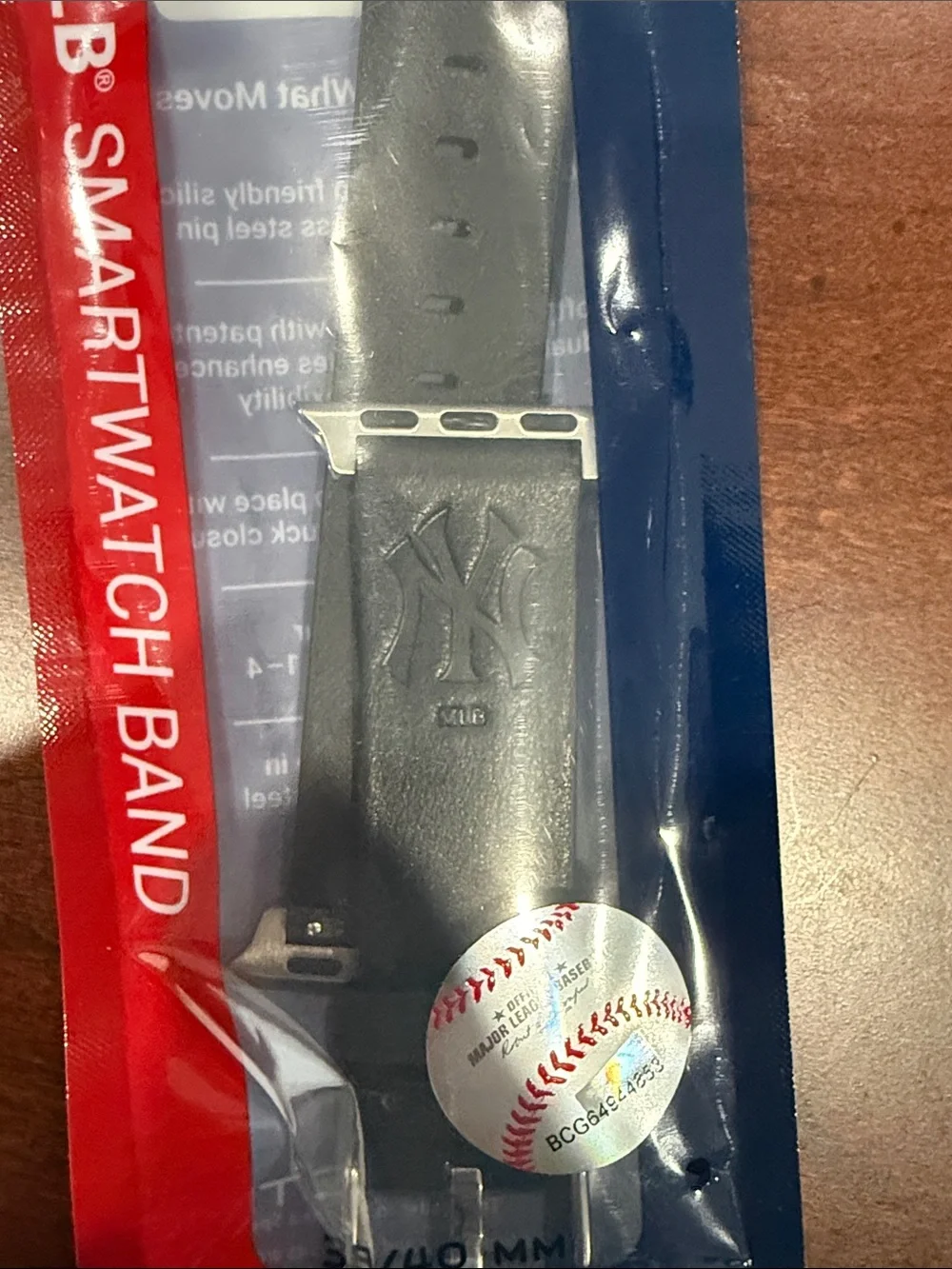 MLB Gray Silicone Smartwatch Band with Team Logo